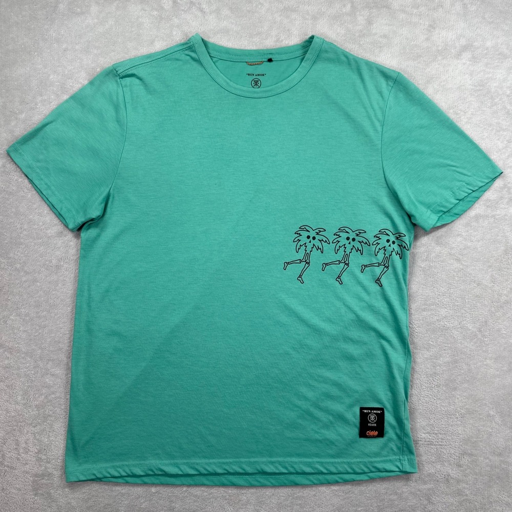Roark Shirt Men Large Teal Green Ciele Athletics Run Amok Graphic Tee Running